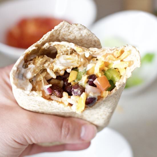 Chicken Rice and Bean Burritos - Recipe photo by northsouthblonde