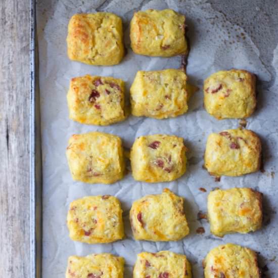 Cheesy Andouille Cauliflower Tots - Recipe photo by the_gourmet_RD