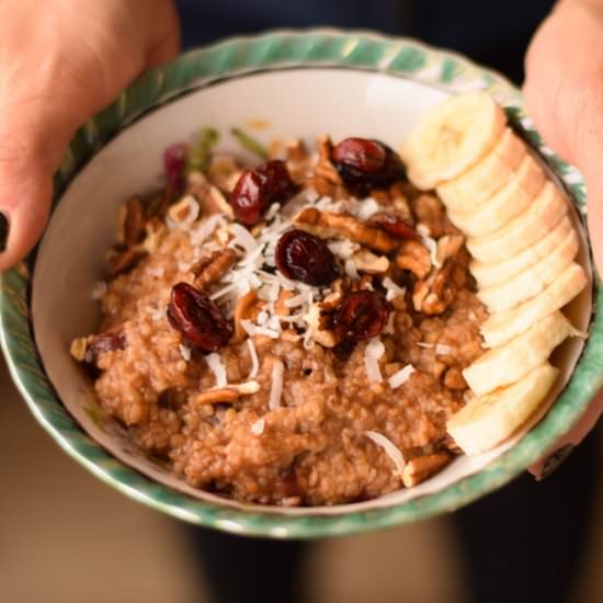 Apple Cranberry Instant Pot Oats - Recipe photo by muscleandmanna