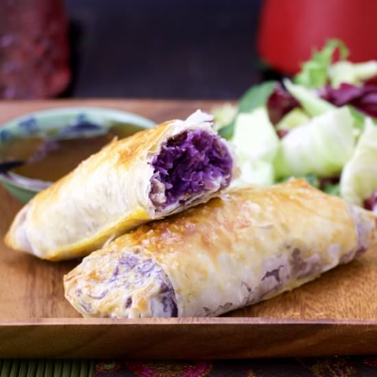 healthy purple egg rolls - Recipe photo by The FoodOlic
