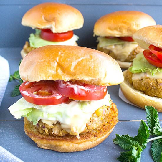 Easy Chickpea Burgers - Recipe photo by nishkitchen