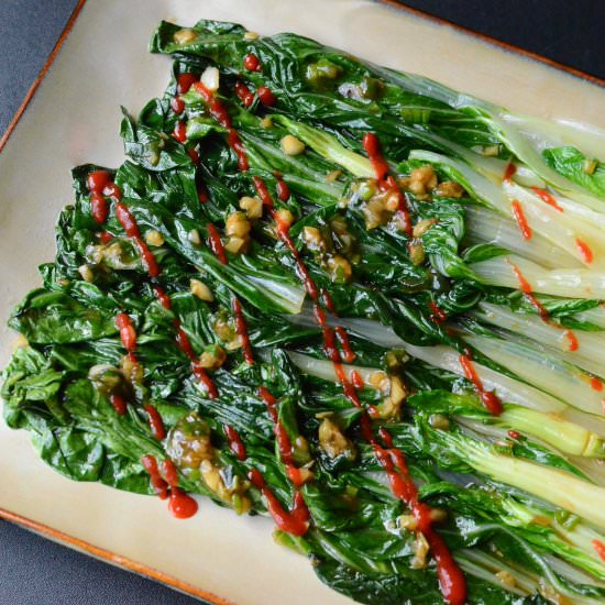Salty Sweet Spicy Heat Bok Choy - Recipe photo by ButterYum
