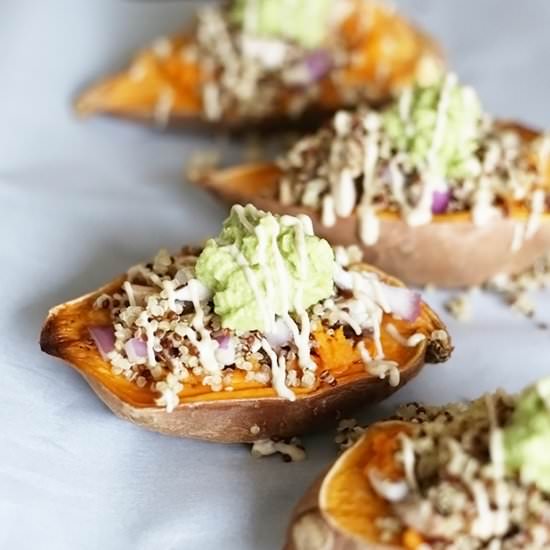 QUINOA STUFFED SWEET POTATOES - Recipe photo by TwoRaspberries