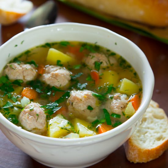 Chicken Meatball Soup - Recipe photo by simplyhomecooked