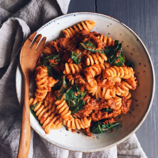 Sun-dried tomato pasta - Recipe photo by clemfoodie