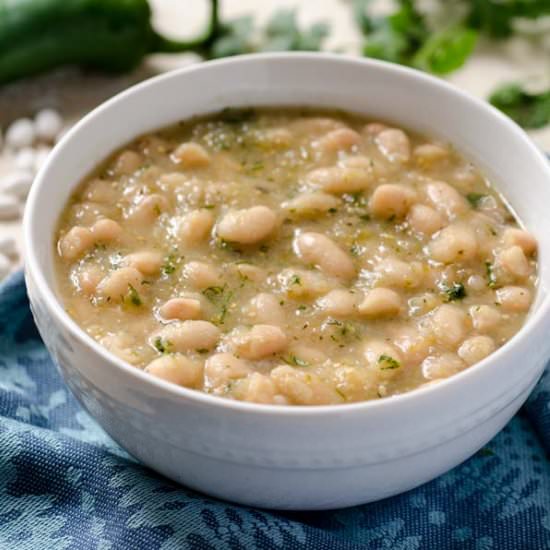 Tomatillo Poblano White Beans - Recipe photo by dorastable
