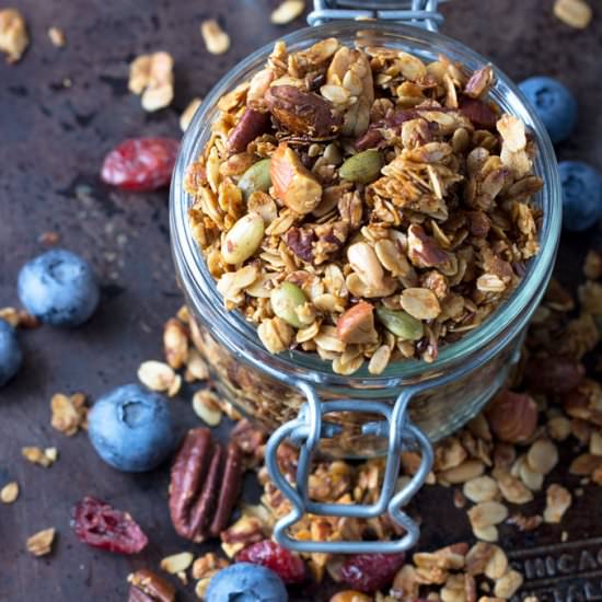 My Favorite Healthy Granola - Recipe photo by panning the globe