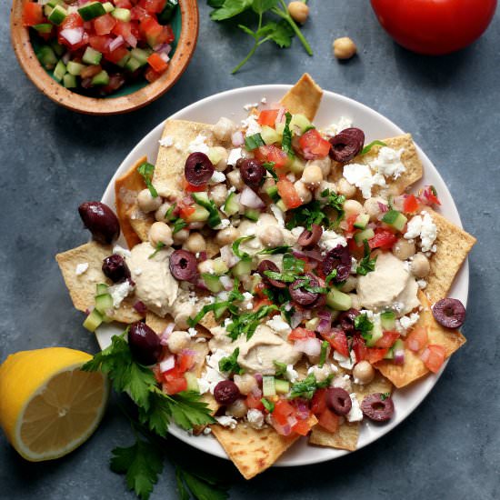 Mediterranean Nachos - Recipe photo by thymeandtoast