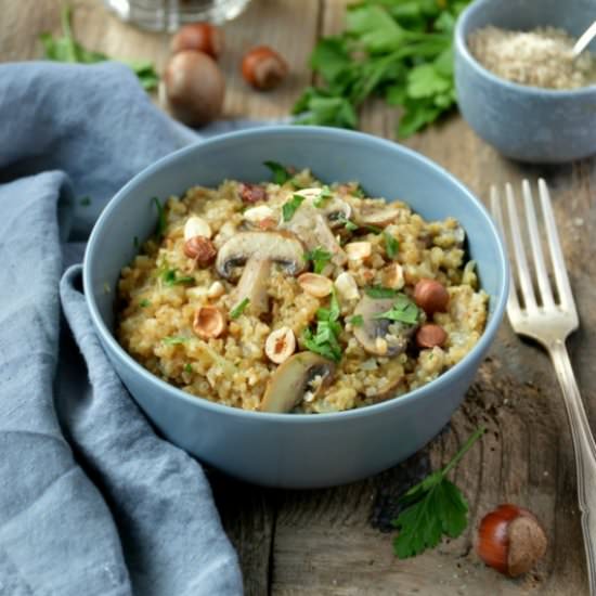 Barley Risotto with Mushroom & Hazelnut - Recipe photo by poupougnette