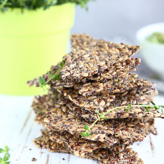 V, GF Multi Seed Crackers - Recipe photo by angiesrecipes