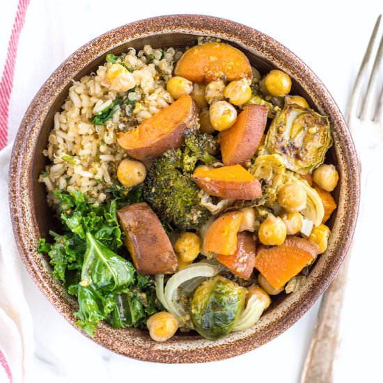 Roasted Vegetable Grain Bowls - Recipe photo by nourishedtheblog