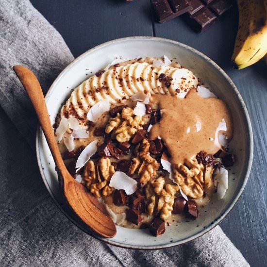 Chunky Monkey Porridge - Recipe photo by clemfoodie