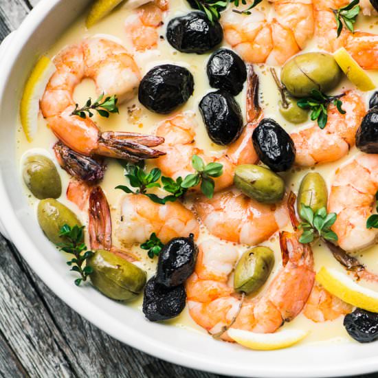 Shrimp in Lemon Sauce w/Olives - Recipe photo by theviewfromgreatisland