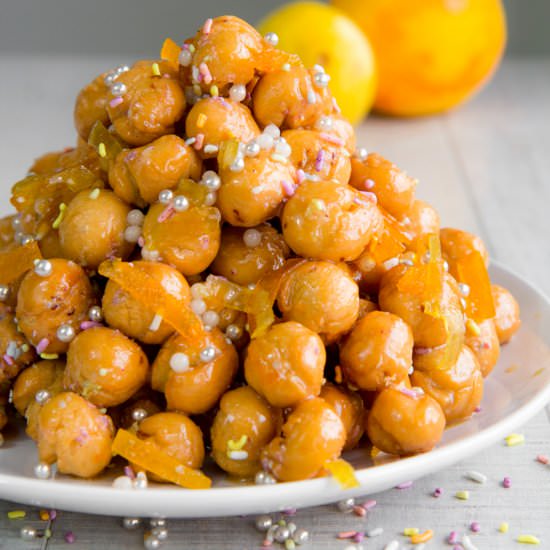 Stuffoli – Italian Honey Balls - Recipe photo by Philosokitchen