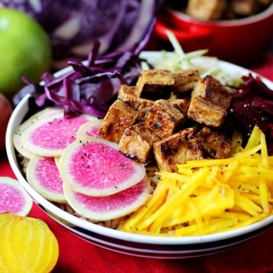 Vegan Poke Bowls with Crispy Tofu - Recipe photo by AbbeysKitchen