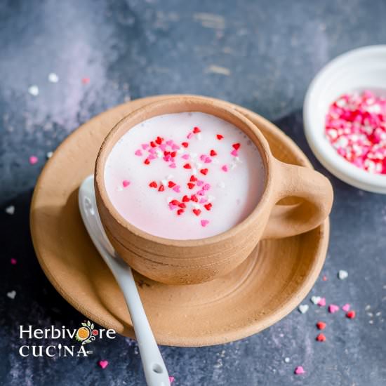 Pink Hot Chocolate - Recipe photo by Herbivore Cucina