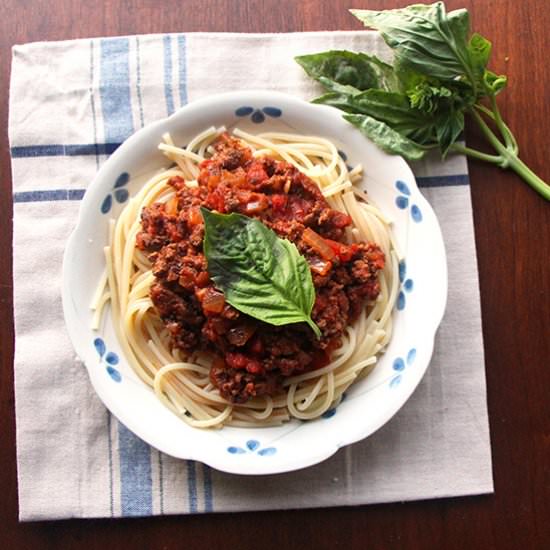 Easy Spaghetti with Meat Sauce - Recipe photo by abiteofinspiration