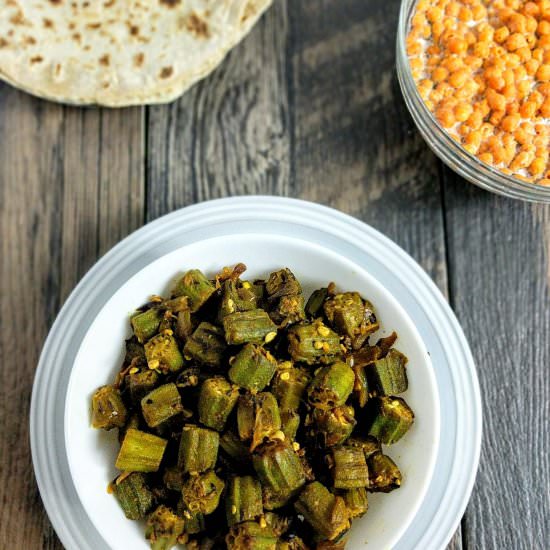Bhindi Do Pyaza - Recipe photo by VegeCravings