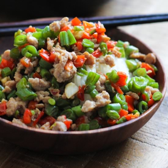 Minced Pork with Green Beans - Recipe photo by Spice the Plate