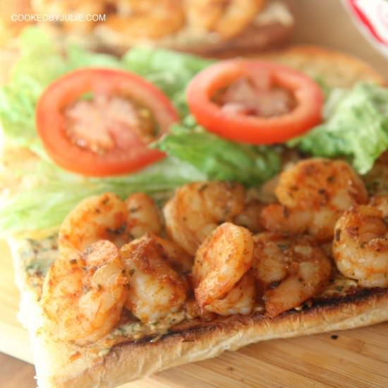 Grilled Shrimp Po'Boy Sandwich - Recipe photo by cookedbyjulie