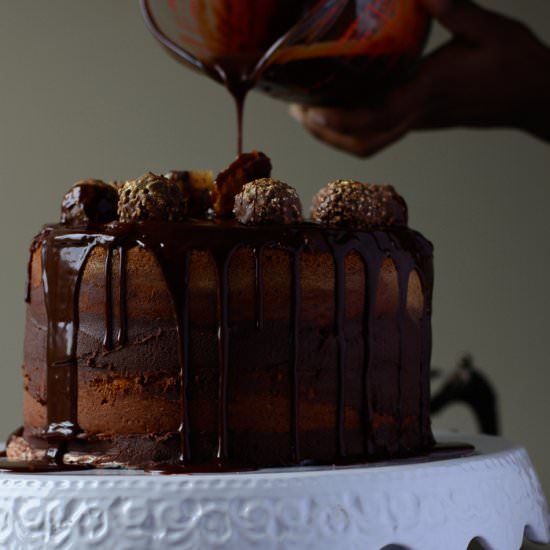 Ferrero Rocher White Chocolate Mud Sponge - Recipe photo by Yummymedley