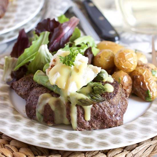 Pan Roasted Filet Mignon Oscar - Recipe photo by TheSuburbanSoapbox