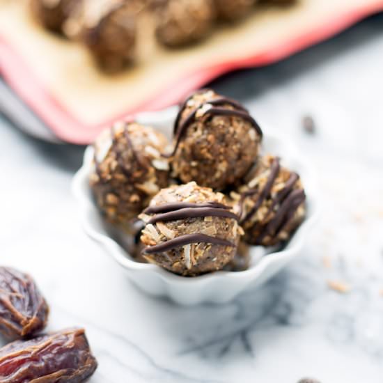 Caramel Coconut Energy Bites - Recipe photo by balancedberry