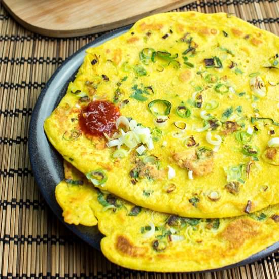 Chickpea Flour Pancakes - Recipe photo by HurryTheFoodUp