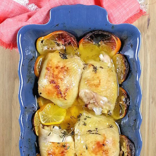 Roasted Chicken with Blood Oranges - Recipe photo by agourmetfoodblog