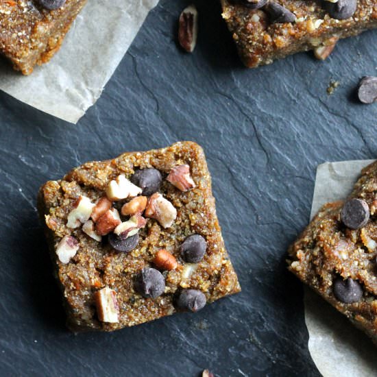 Carrot Sun Butter Bars - Recipe photo by organicallymandy