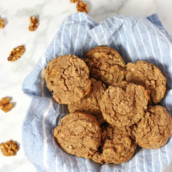 Vegan Banana Nut Muffins {GF} - Recipe photo by VNutrition