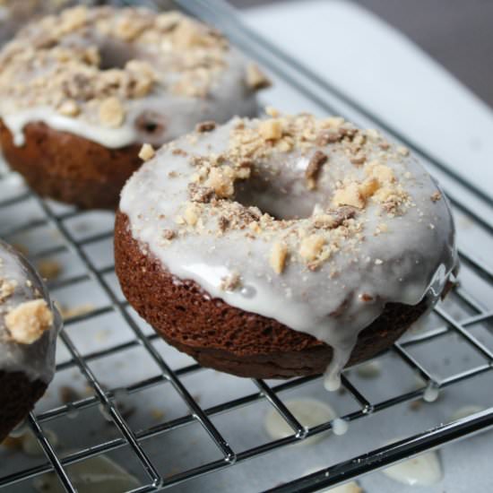 Toffee Chocolate Baked Donuts - Recipe photo by asavoryfeast