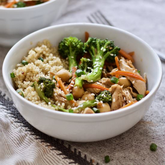 Teriyaki Chicken Quinoa Power Bowls - Recipe photo by honeyandspiced