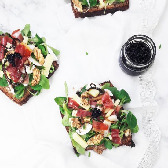Ham & Laguiole Cheese Tartine - Recipe photo by ahedgehoginthekitchen