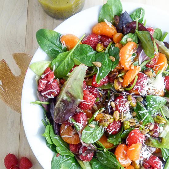 Orange Raspberry Spinach Salad - Recipe photo by 3ScoopsofSugar