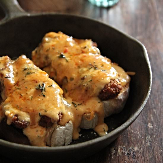 Stuffed Welsh Rarebit - Recipe photo by openbook
