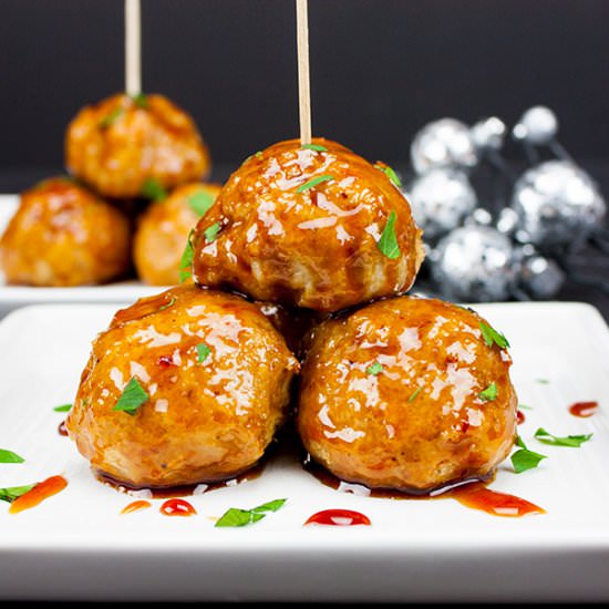 Firecracker Chicken Meatballs - Recipe photo by dontsweattherecipe