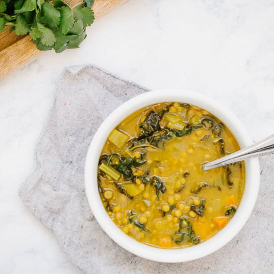 Turmeric Lentil Soup with Kale - Recipe photo by nourishedbynutrition
