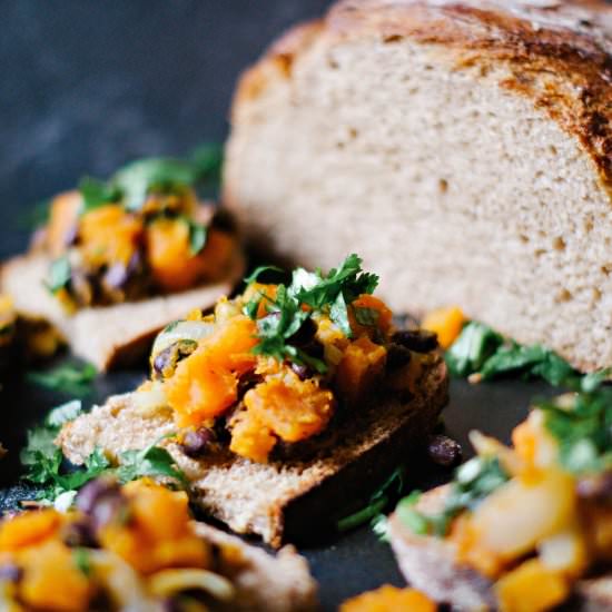Easy Sweet Potato Black Bean Toast - Recipe photo by spice and sprout