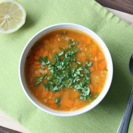 Red Lentil Soup with Lemon - Recipe photo by adashofzest