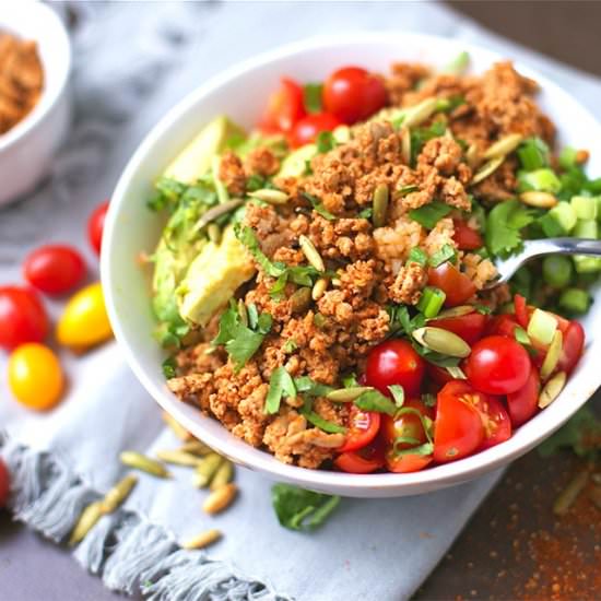 Turkey Taco Bowls - Recipe photo by wholesomelicious