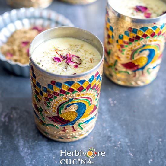 Thandai | Spiced Milk Drink - Recipe photo by Herbivore Cucina