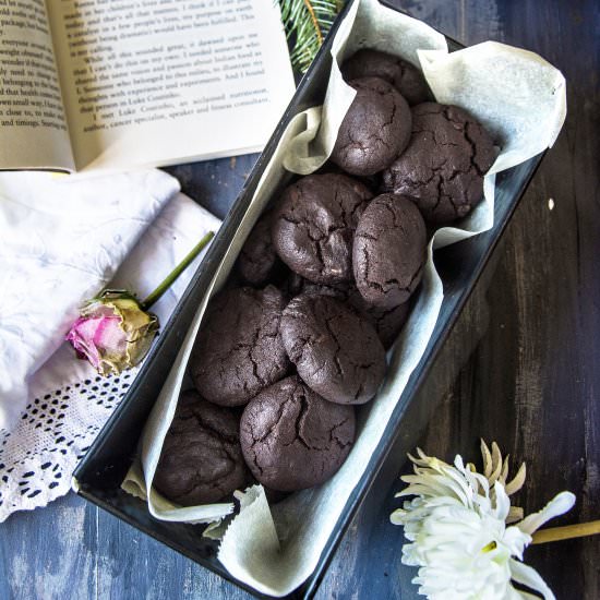 Eggless Triple Chocolate Cookies - Recipe photo by Anu@MyGingerGarlicKitchen