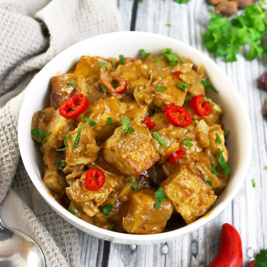 Vegan Date Tamarind Tofu Curry - Recipe photo by SavorySpin