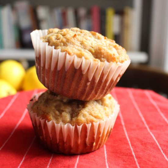 Honey, Lemon, and Ginger Spelt Muffins - Recipe photo by meandthemoose