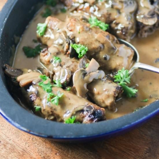 Traditional Beef Rouladen - Recipe photo by noshingwiththenolands