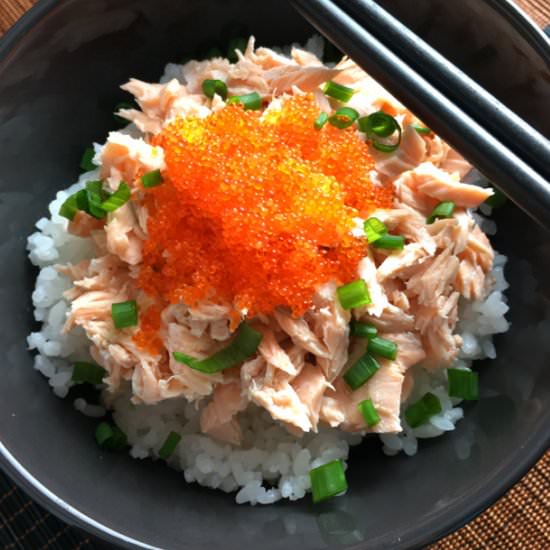 Poached Salmon Tobiko Bowls - Recipe photo by adayinthekitchen