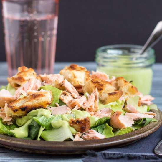 Leftover Salmon Caesar Salad - Recipe photo by thecookspyjamas