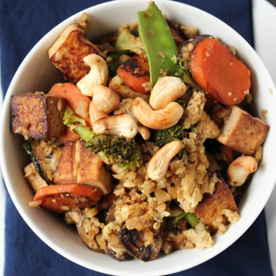 Cauliflower Fried "Rice" with Tofu - Recipe photo by whatstheovenonfor
