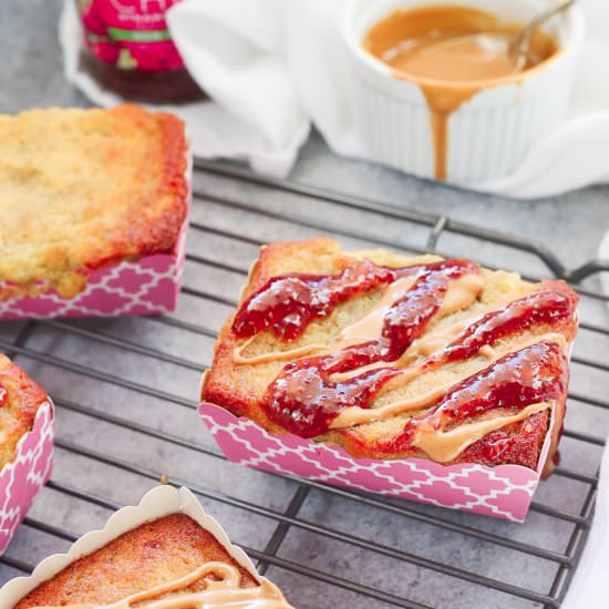 Mini PBJ Banana Bread Loaves - Recipe photo by BlessHerHeartYall